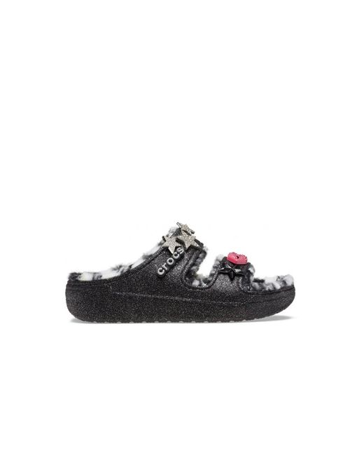 Crocs™ Classic Cozzzy Disco Glitter Sandal W in Black Lyst