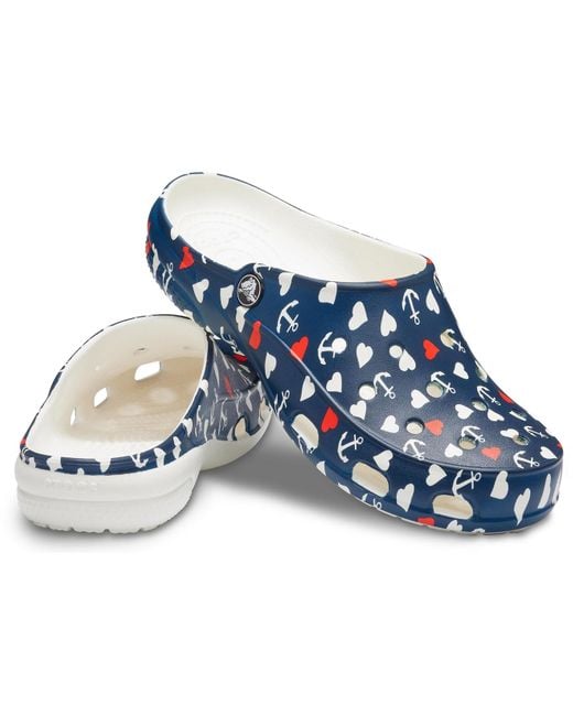 Crocs Freesail Anchor Print Clog in Blue Lyst