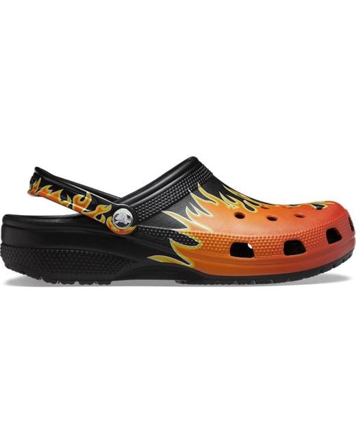 CROCSTM Black Classic Flames Clog; Multi