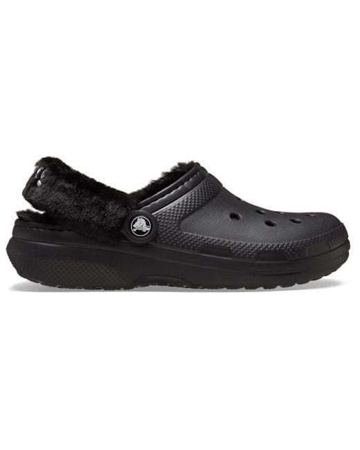 CROCSTM Black Classic Fuzz Lined Clog