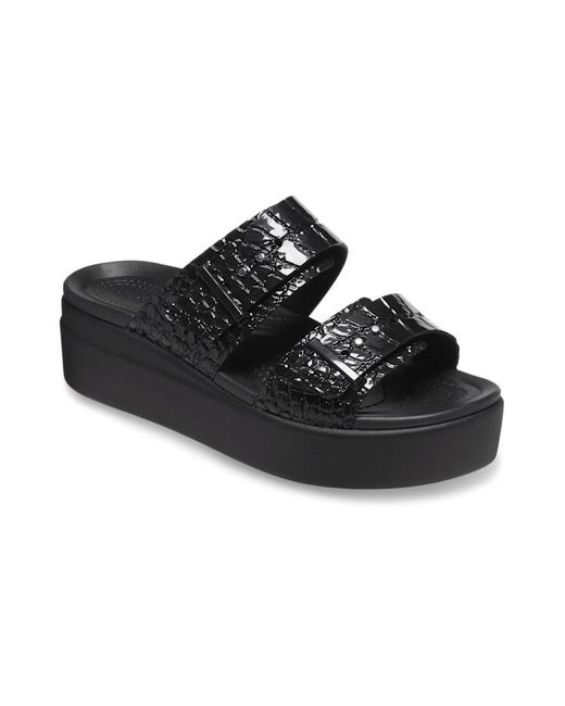 Crocs™ Brooklyn Croco Shine Buckle in Black | Lyst