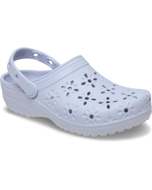 CROCSTM White Classic Floral Cut-Out Clog