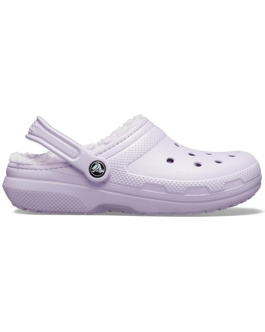 fuzzy crocs lavender