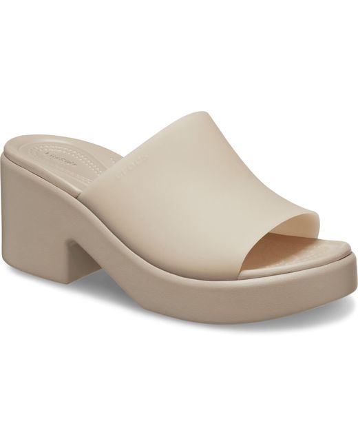 CROCSTM Black Brooklyn Frosted Slide Heel; Taupe
