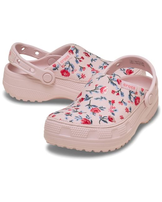 CROCSTM Black Classic Crafted Floral Clog