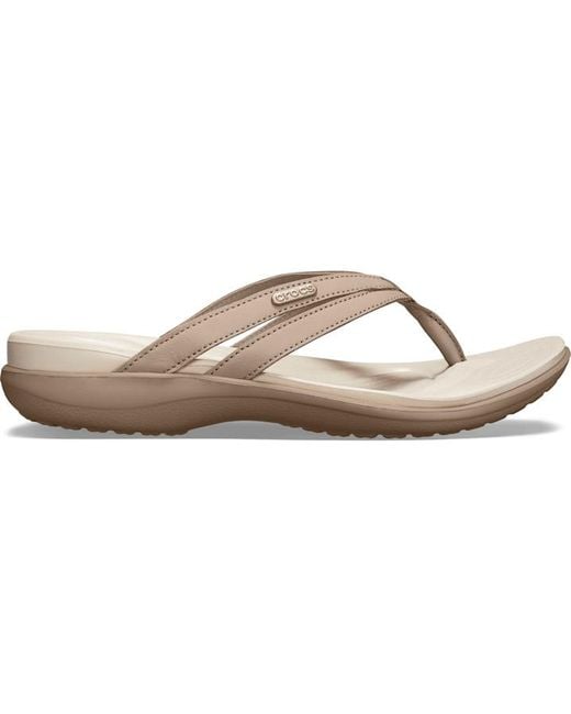 CROCSTM Brown Women's Capri Basic Strappy Flip