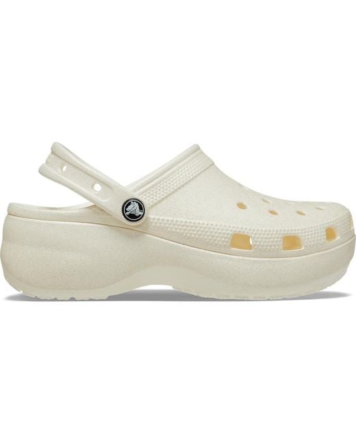 CROCSTM Black | damen | classic platform glitter | clogs | weiß | 34