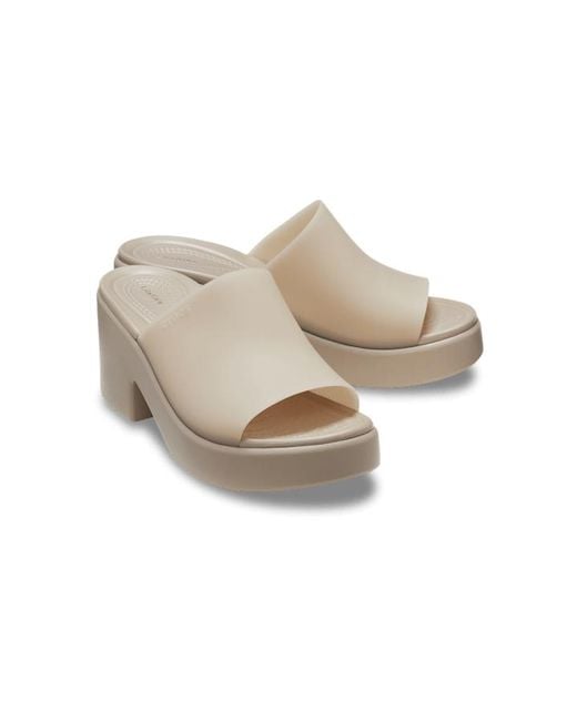 Brooklyn Frosted Heel Sandales Femmes Taupe CROCSTM en coloris Black