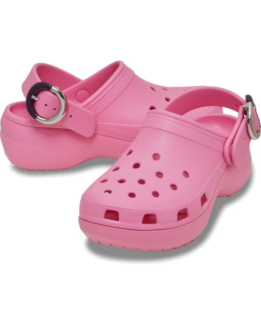 CROCSTM Pink Classic Platform Dipped Buckle