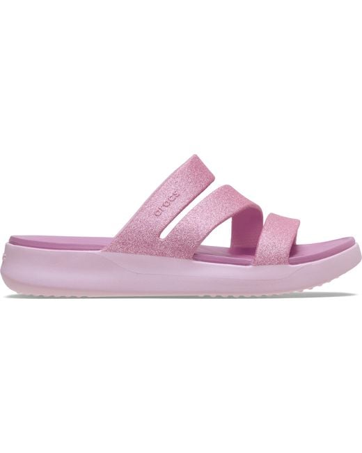 CROCSTM Black Getaway Glitter Strappy
