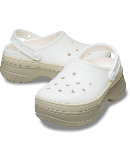 CROCSTM Black Classic Stacked Clog; Chalk