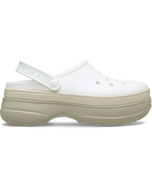 CROCSTM Black Classic Stacked Clog; Chalk