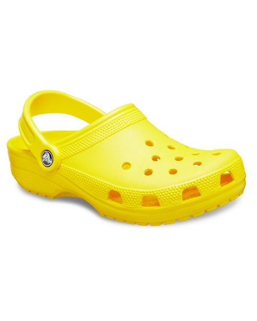 yellow fluffy crocs