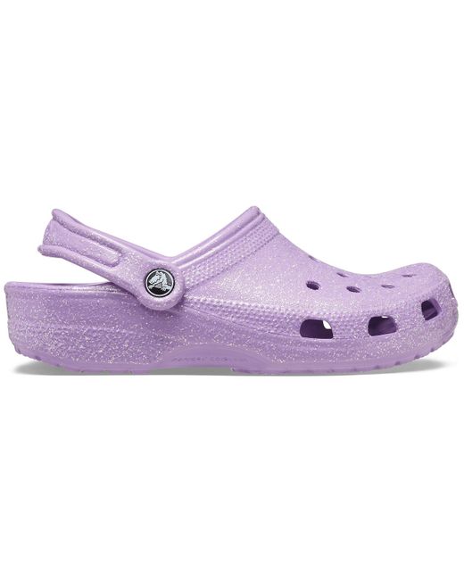 glitter purple crocs