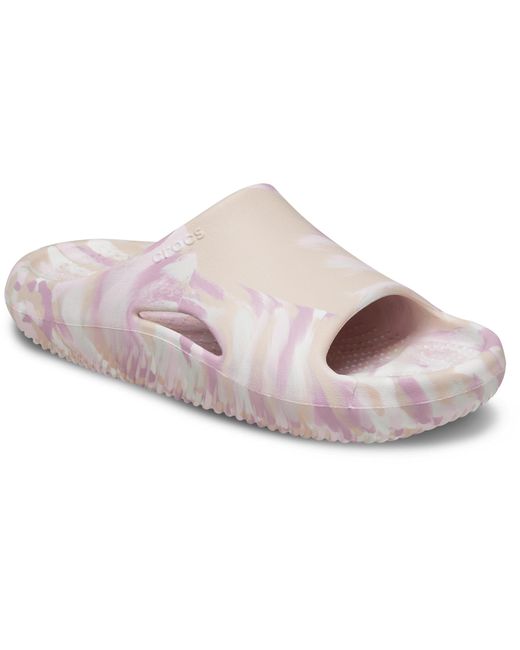 CROCSTM Black Mellow Marbled Slide; Quartz