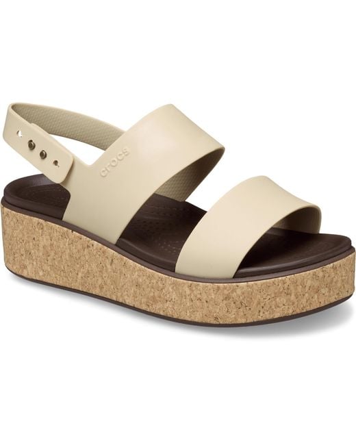 CROCSTM Black Brooklyn Cork Low Wedge