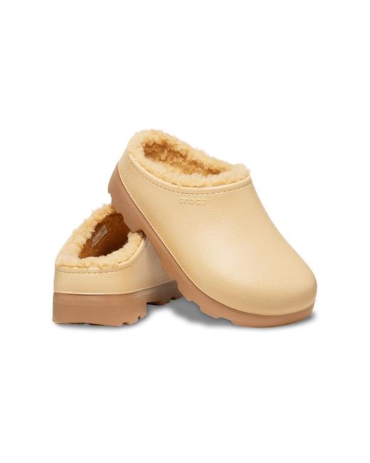 Crocs™ Dylan Lined Clog; Wheat in Black Lyst