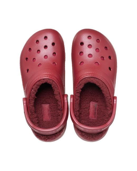 Crocs Brick Red Brick Red Classic Lined Clog Lyst