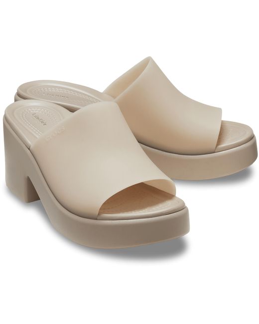 CROCSTM Black Brooklyn Frosted Slide Heel; Taupe
