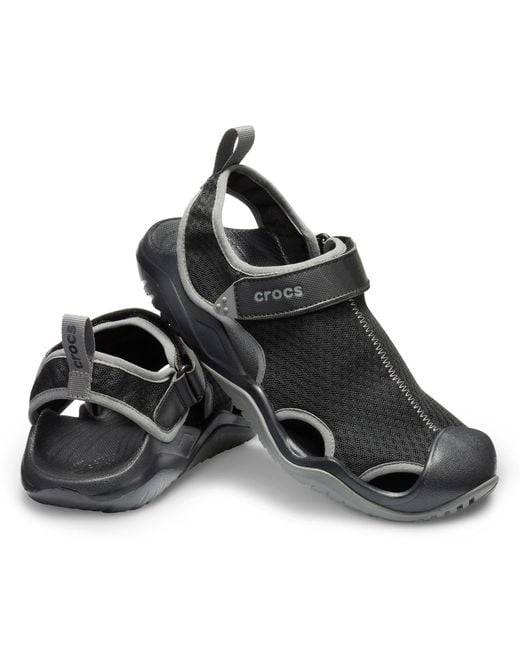 Crocs™ Swiftwater Mesh Deck in Black for Men | Lyst