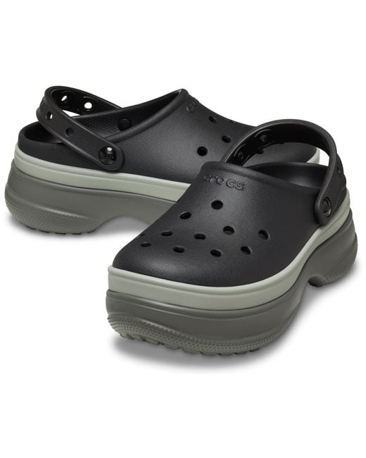 CROCSTM Black Classic Stacked Clog