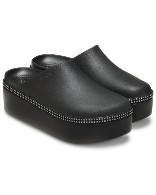 CROCSTM Black Dylan Platform Diamante Clog