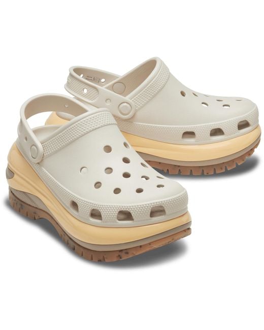 CROCSTM Black Mega Crush Clog; Almond Tint Multi