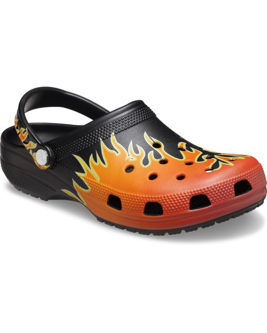 CROCSTM Black Classic Flames Clog; Multi