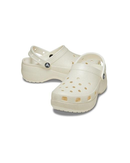 CROCSTM Black | damen | classic platform glitter | clogs | weiß | 34
