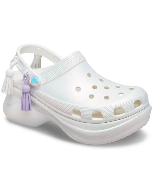 white bae clogs