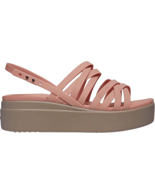 CROCSTM Pink Brooklyn Strappy Low Wedge