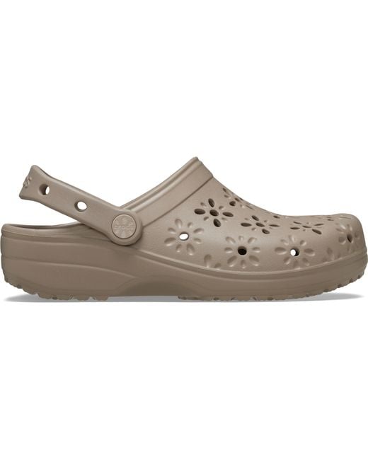 CROCSTM Black Classic Floral Cut-Out Clog; Taupe