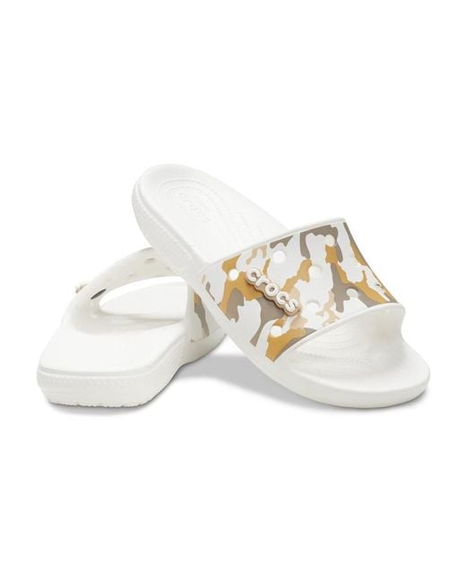 Crocs Classic Printed Camo Slide in White Lyst