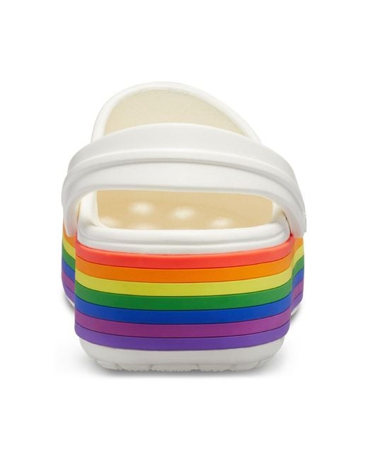 Crocs White Multi Crocband Platform Rainbow Clog Lyst
