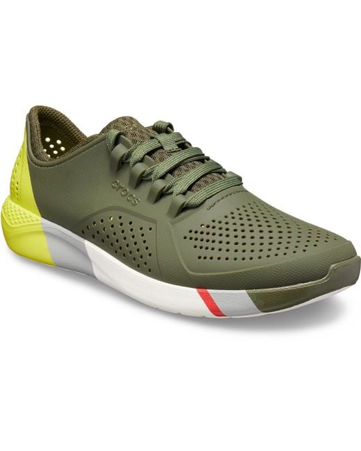 Crocs™ Green Literide Colorblock Pacer Sneaker for men