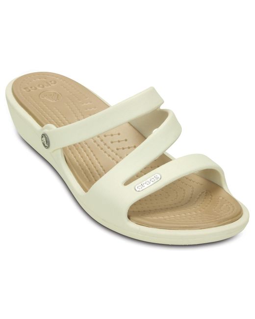 Crocs Patricia Sandal In Oyster Gold Metallic Lyst