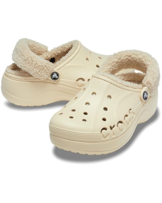 CROCSTM Black Baya Platform Fuzz Strap Lined