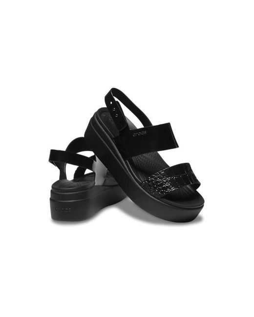 crocs brooklyn low wedge black