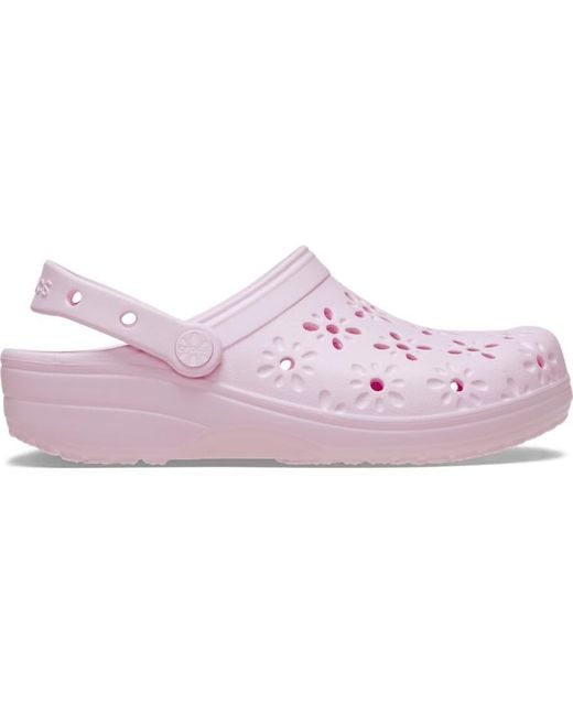 Crocs™ Classic Floral Cut-Out Clog in Black | Lyst