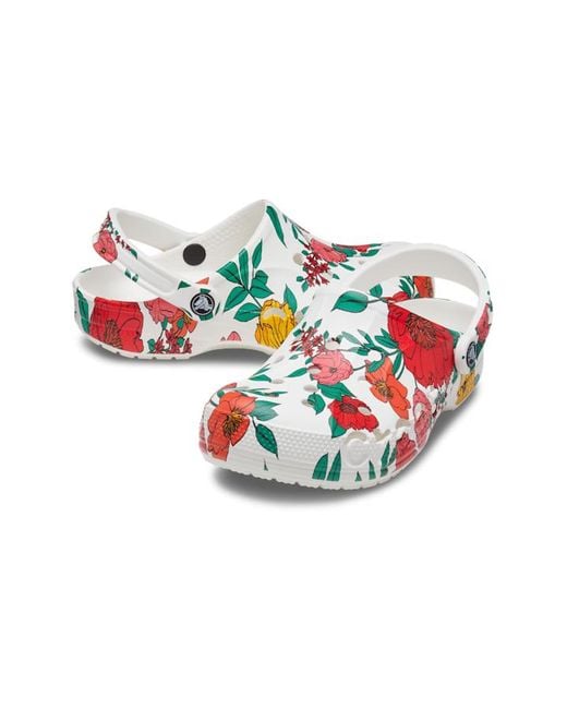 Crocs™ White / Floral Baya Seasonal Printed Clog | Lyst