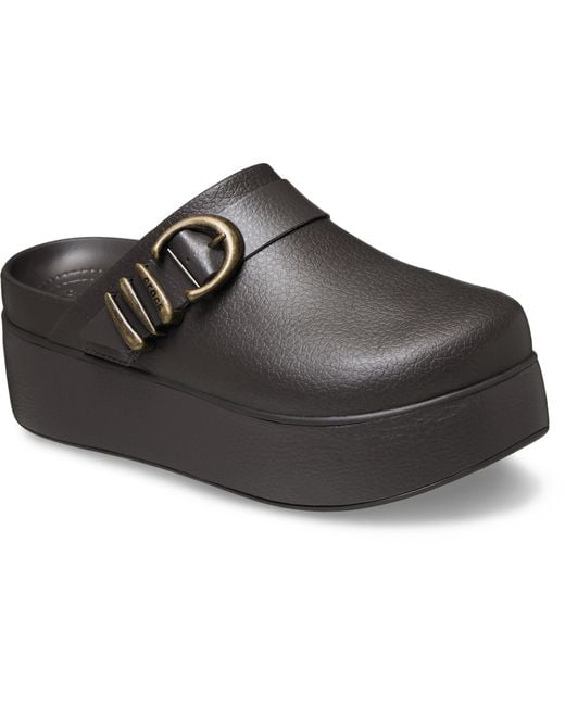 CROCSTM Black Dylan Platform Boho Buckle Clog