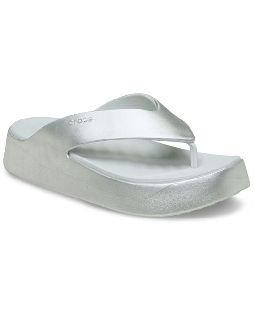 CROCSTM Black Getaway Platform Metallic Flip