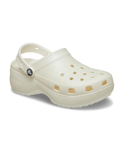 CROCSTM Black | damen | classic platform glitter | clogs | weiß | 34
