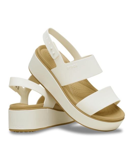 CROCSTM Black Brooklyn Low Wedge Matte Wrap Sandal