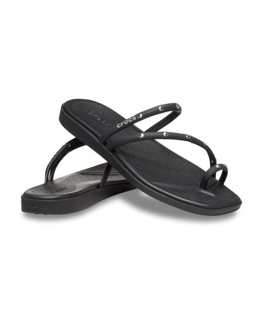 CROCSTM Black Miami Toe Loop Studded Sandal