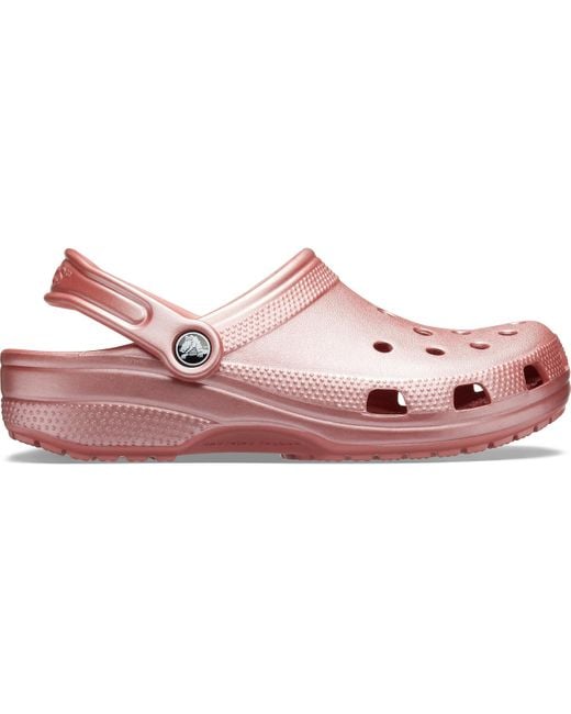 CROCSTM Pink Classic Metallic Clogs