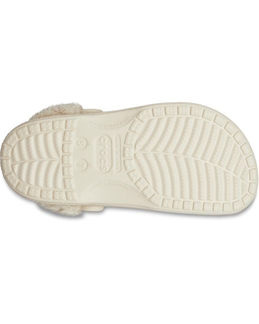 CROCSTM Black Baya Lined Fuzz-Strap Clog; Winter