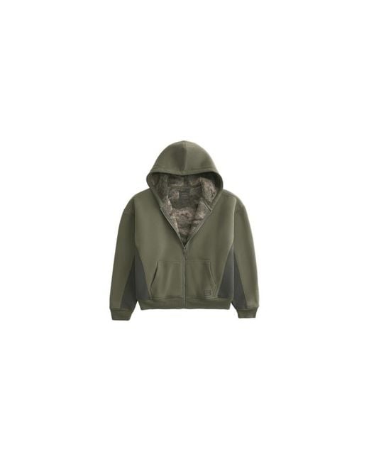 CROCSTM Black Hollister X Sherpa-Lined Zip-Up Hoodie