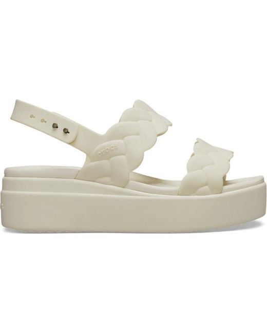 CROCSTM Black Brooklyn Woven Low Wedge
