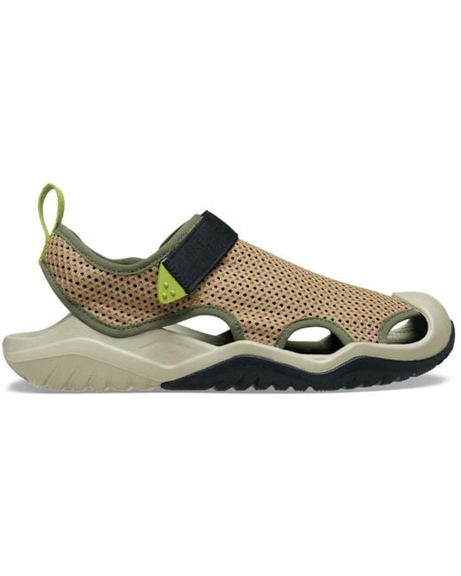 Crocs™ Men's Black Swiftwater Mesh Deck Sandal; Sepia